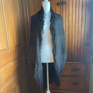 Black Tassle Drape Sleeve Sweater OS Art to Wear